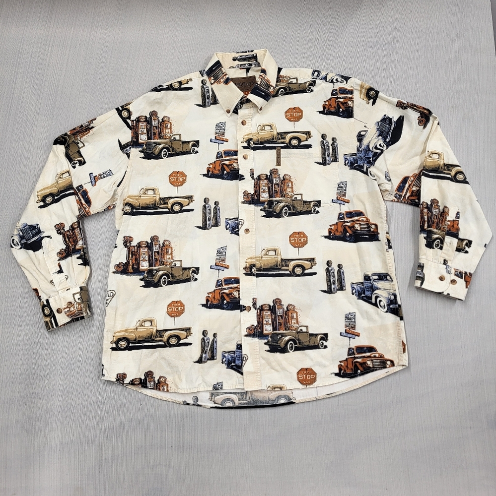 Magellan Sportswear American Classic Truck Long Sleeve Button Down Size Large